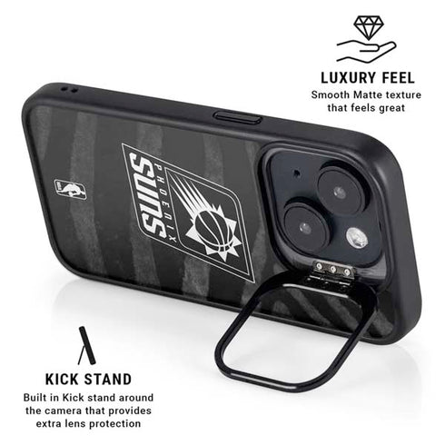 NBA Phoenix Suns Black Animal Print iPhone 15 Kickstand Case
